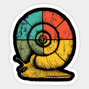 Retro Geometric Spiral Snail Pop Art Sticker